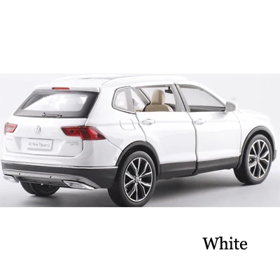 1/32 Фольксваген Tiguan L SUV, сплав, звук и светильник, модель автомобиля, 6 дверей, может открываться, Игрушечная модель автомобиля для детей, подарки на день рождения - Цвет: white