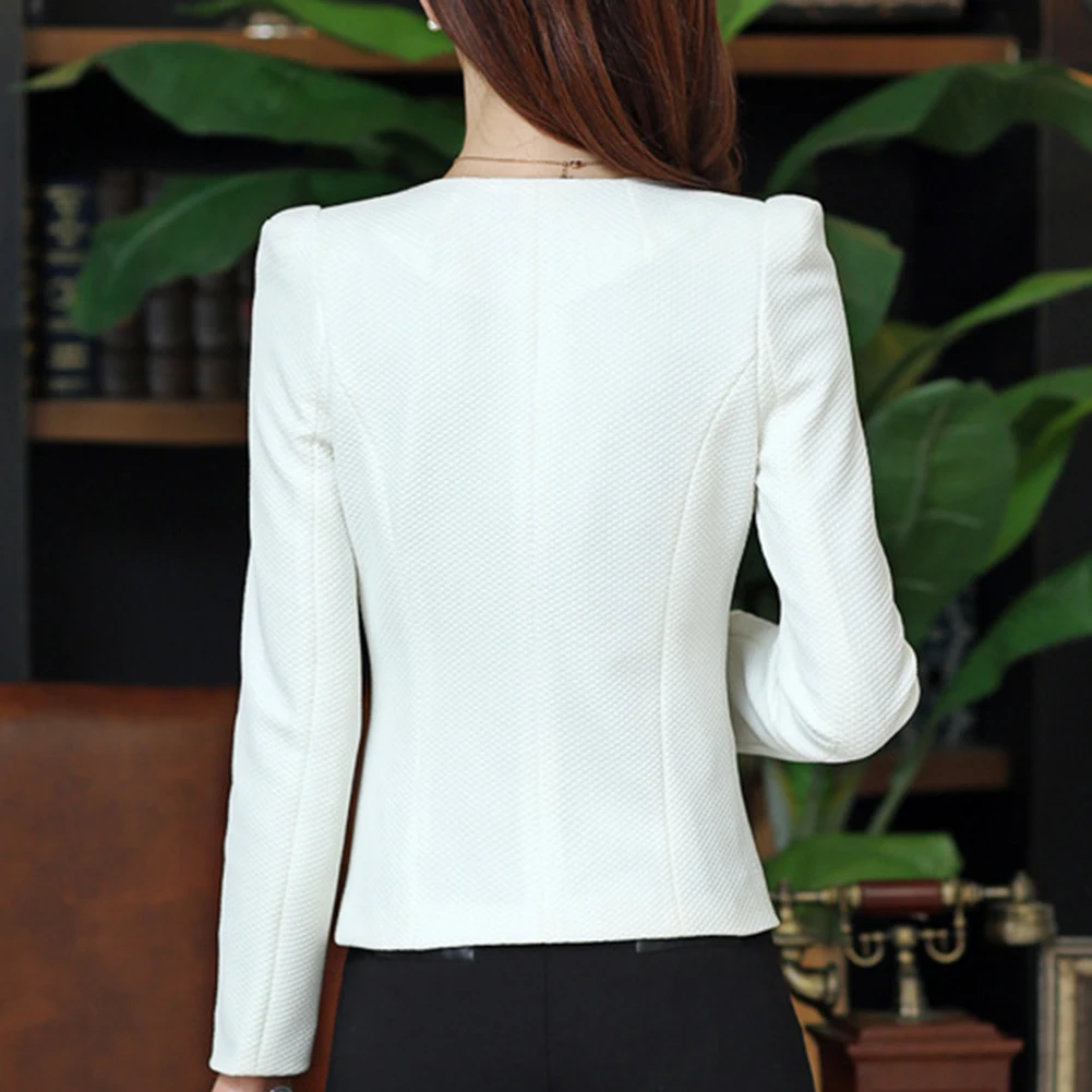 Женский облегающий Блейзер размера плюс весенний Повседневный пиджак с длинным