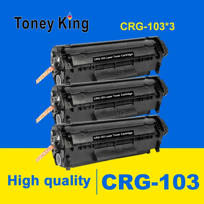 Toney universal (King 3 шт. Совместимость легко запасной черный тонер-картридж CRG-103 CRG-303 CRG-703