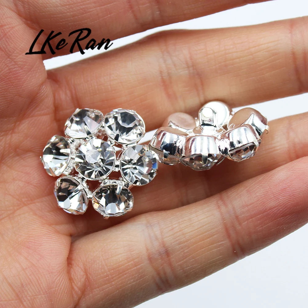 5Pcs/lot 22mm Large Clear Crystal Rhinestones For Crafts Sewing