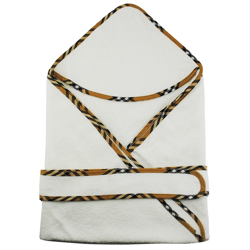 

New arrival newborn baby receiving blankets clothes 73*73cm Baby Hooded lattice Bath Towel cotton Baby boy girl Bathrobe Infants