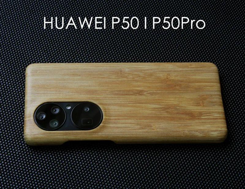 ultra thin real wood +carbon Hard Slim Cover For Huawei P50 /P50 Pro Bamboo Redwood Rosewood Wooden Case
