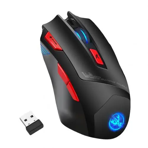 T88 модные 2,4G Беспроводной 7-кнопочная Регулируемый Точек на дюйм RGB Подсветка игровой Мышь Регулируемый Точек на дюйм RGB Подсветка - Цвет: Черный