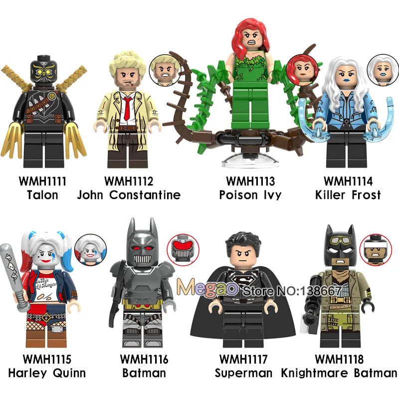

Single DC Super Heroes Batman Talon John Constantine Poison Ivy Harley Quinn Superman Building Blocks Toys for Children