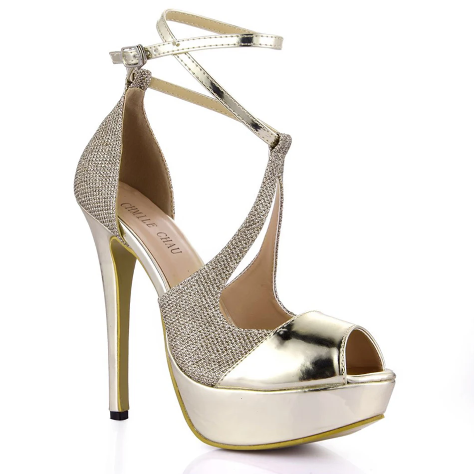

Summer New 14cm Women High Heeled Sandal Fashion Bridals Stiletto Ankle Strap Peep Toe Platform Sexy Party Lady Shoes 4SL-Q1