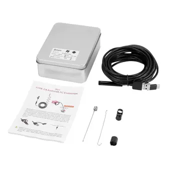 

8MM Type-C & Android & PC Endoscope 3 in 1 2.0 MP USB Endoscope 6 LEDs Waterproof Inspection Camera for PC Laptops