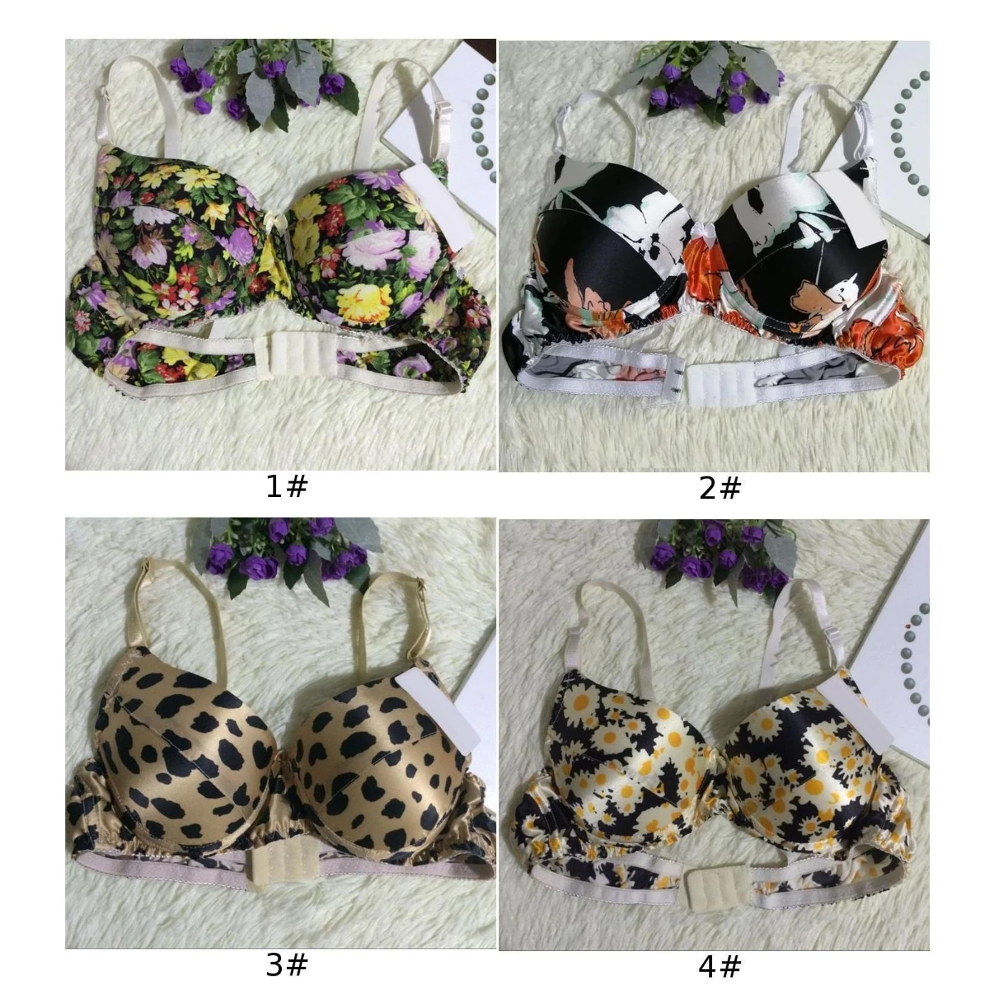 Женский бюстгальтер стальной поддержки мягкие цветочные Bralettes Спагетти ремень Мода Урожай Плюс Размер плотная повязка