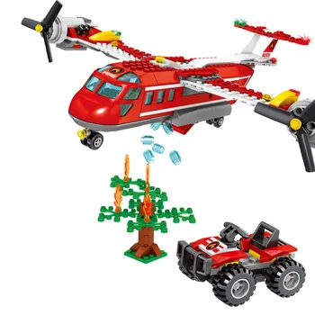 

Bricks DIY 433+PCS Blocks 603038 Assemble Firen Fighting Plane Serise Blocks Party Game Educational Toy for Children