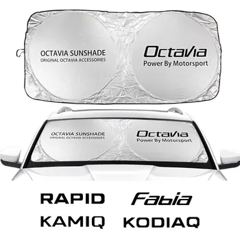 

For Skoda Citigo Fabia Kamiq Karoq Kodiaq Octavia Rapid Roomster Scala Superb Car Windshield Sunshades Covers Auto Accessories
