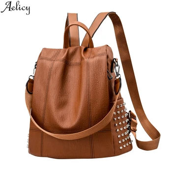 

Aelicy Women Ladies Fashion Backpack Rivet Backpack Schoolbag Casual Travel Student Daypack Bags Travel Rucksack 2020 New Bag