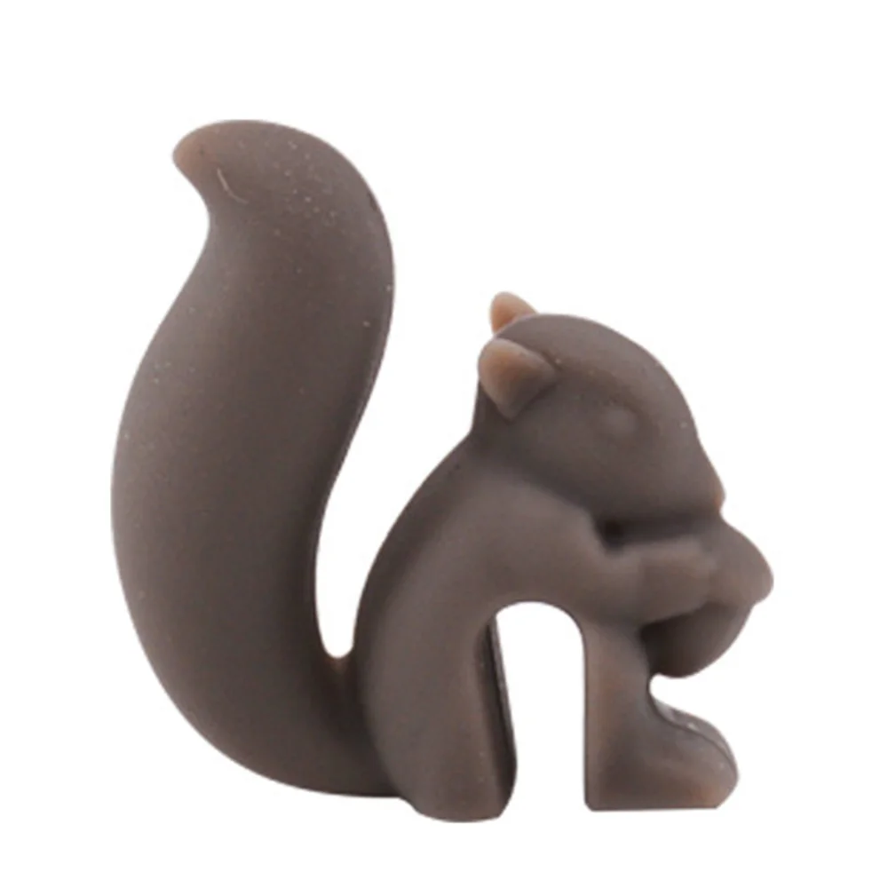Gray OPP bag Silicone Tea Infuser Squirrel Device Tea Bag Hanging Snail Mug Cup Clip Label Party New Year Supplies - Цвет: Gray OPP bag