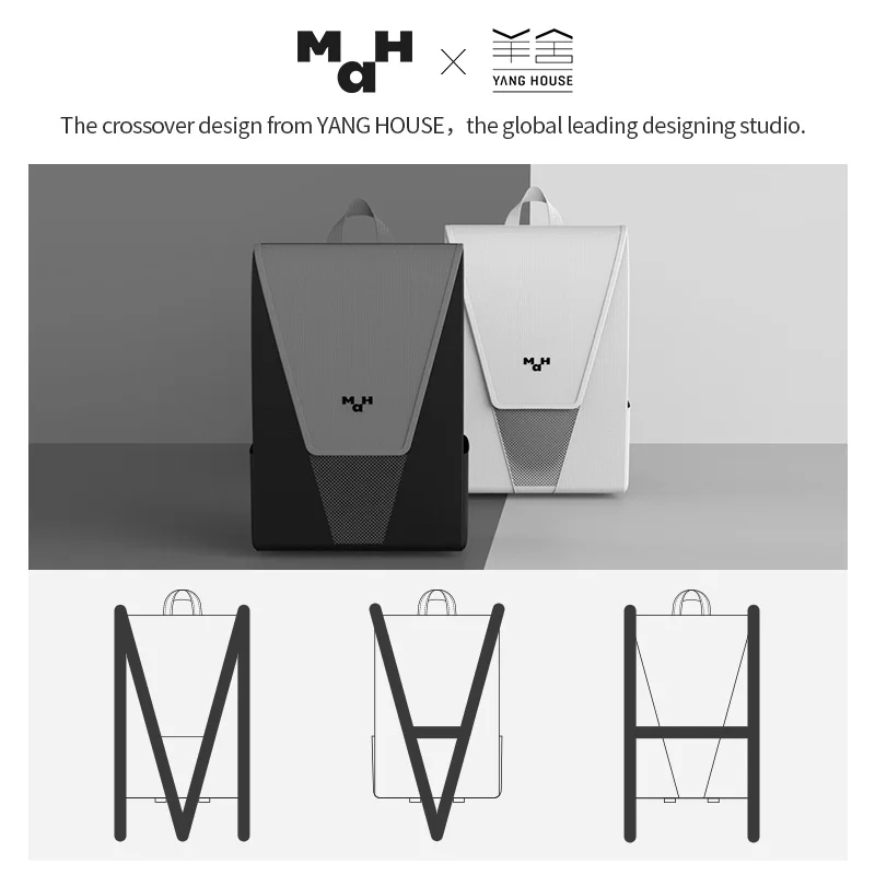 MAH YANG-HOUSE Travel Backpack 14"15" Laptop Bag Schoolbag for Men Women 600D Waterproof Backpack