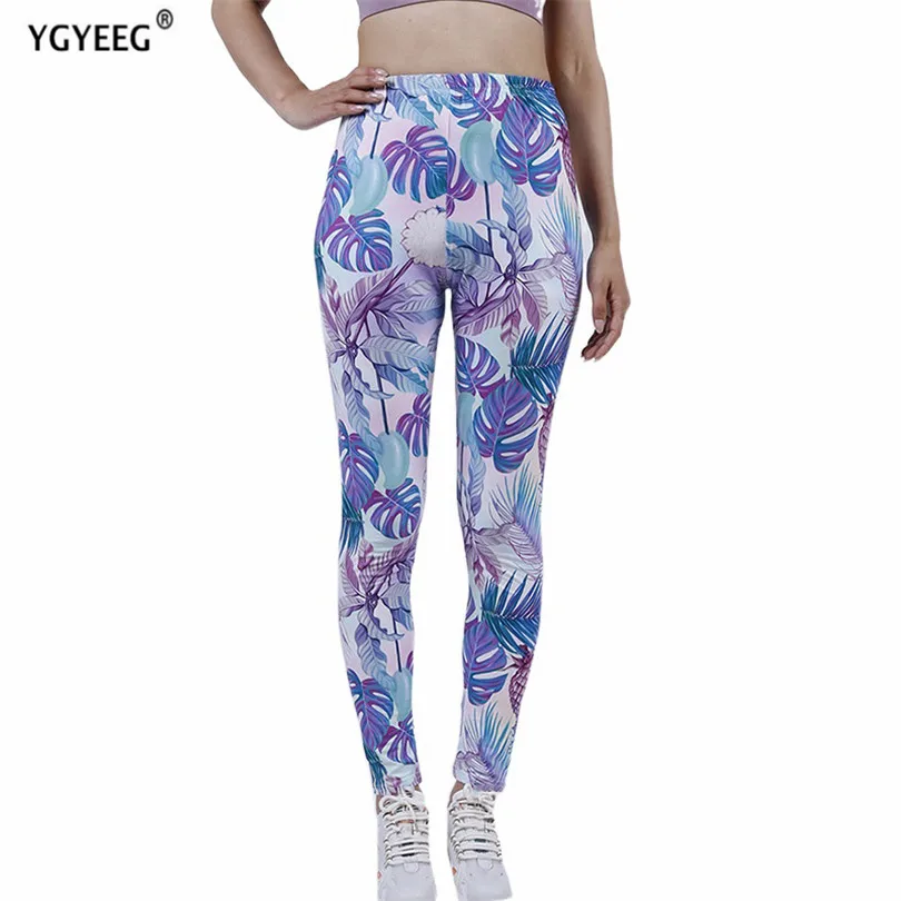

YGYEEG Fitness Leggings Push Up Tights Women Sport Pant High Waist Pineapple Leaf Print Workout Bottom Top Sale Drop Shipping