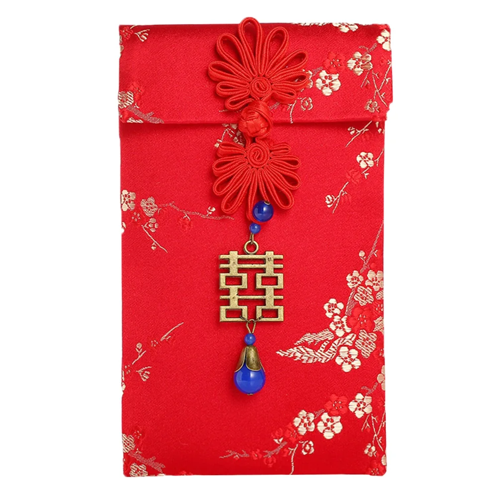 Карман для денег, китайский, год, свадьба, день рождения, с кисточкой, утолщенная, Лаки, Hong Bao, традиционный Подарочный пакет, красные конверты, парчовая сумка