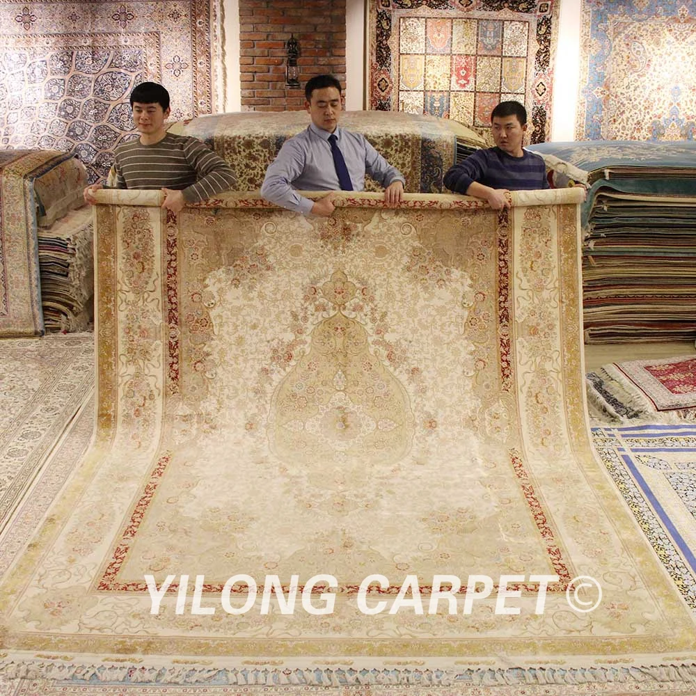 Yilong 8 5 'x 11 8' Hereke Восточный ковер Большой античный бежевый турецкий ручной