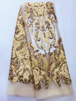 

high quality african sequins lace fabric ALZ-JL1221 for party Hot selling french net lace fabric with sequins