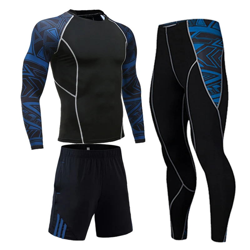 

Thermo underwear New Men's clothing Compression MMA rash guard male training kit tights base layer sport Breathable Leggings