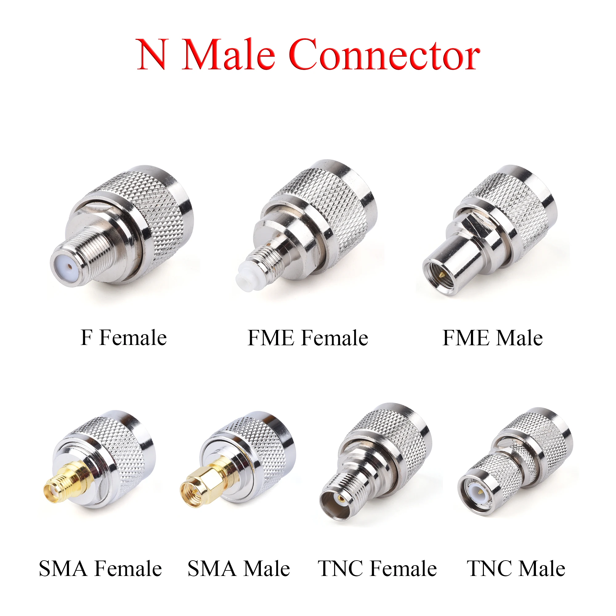 1Pcs RF Coaxial Connector N Male to SMA TNC FME Plug / F Female Jack Adapter Use For TV Repeater Antenna | Электроника