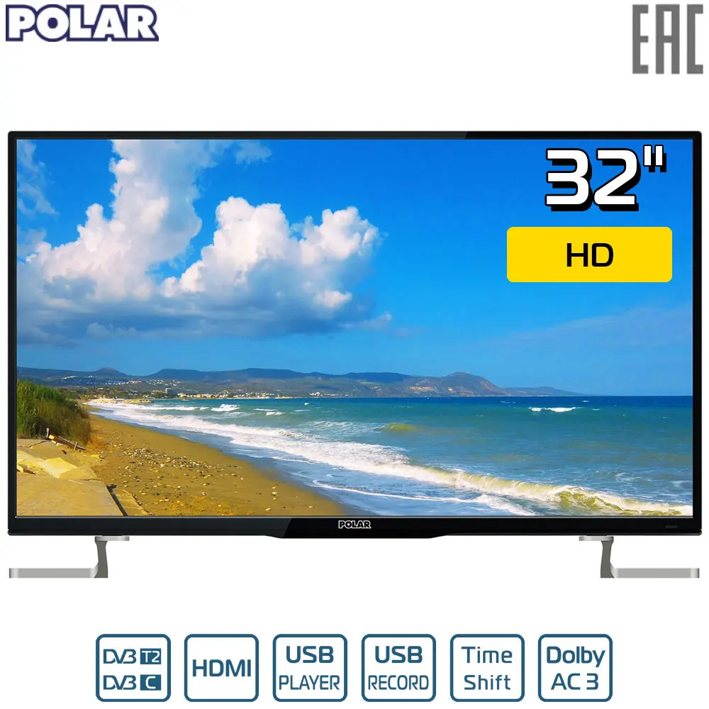 Телевизор 32" LED POLAR P32L23T2C HD