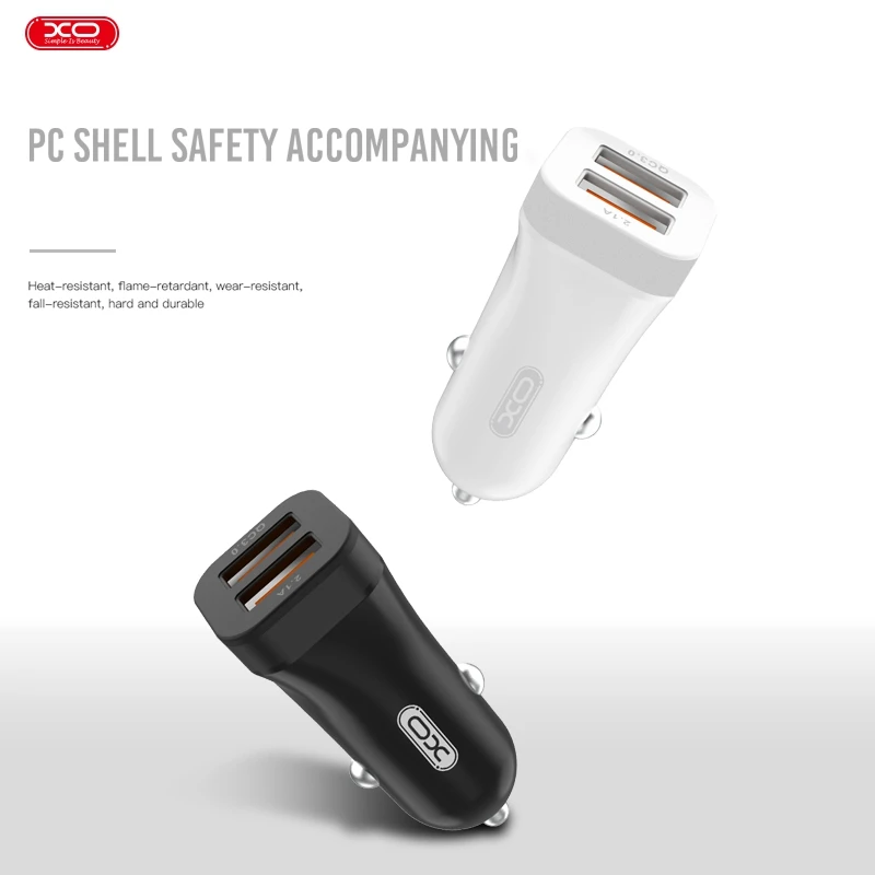 XO автомобильное зарядное устройство универсальное 5 в 2,4 А мини двойное USB быстрое зарядное устройство для мобильного телефона USB Автомобильное зарядное устройство для iPhone samsung Xiaomi
