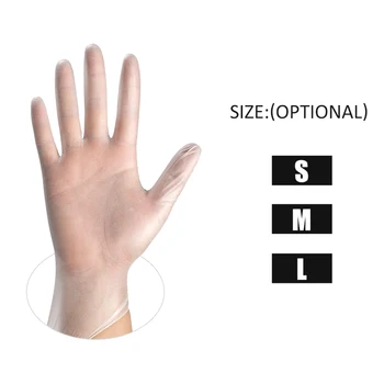 

50 Pcs перчатки одноразовые Disposable Gloves Powder-Free Stretchy PVC Gloves Sterile Food Safe Grade for Home Food Laboratory