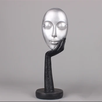 

Abstract Mask Model Thinker Character Sculpture Statue Home Decoration Accessories Resin Crafts Living Room TV Cabinet Decor