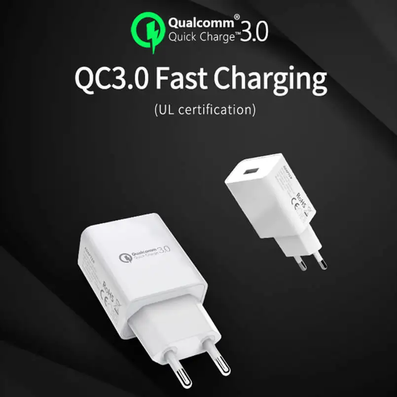 

Hannord Quick Charge QC 3.0 18W EU Plug USB Charger QC3.0 Fast Wall Charger for Samsung s10 Xiaomi iPhone Huawei Mobile Phone