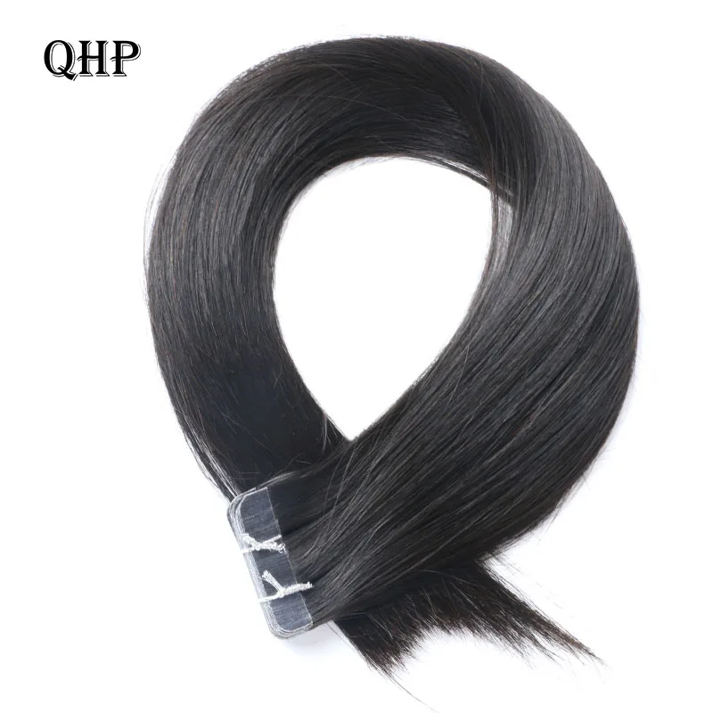 QHP Человеческие волосы Remy для наращивания, Пряди человеческих волос для наращивания 2,5 г/подставка 20 шт./упак. пряди волос на ленте, волосы на Клейкой Ленте имитирующей кожу 50 г