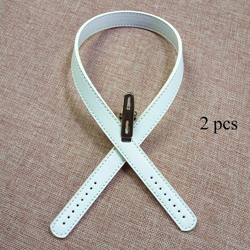 Белый 2pcs/pair 62cm Fashion New PU Leather Bag Strap Handle Shoulder Bag Belt Band for Women Handbag Handmade DIY Bag Accessories - Цвет: Белый