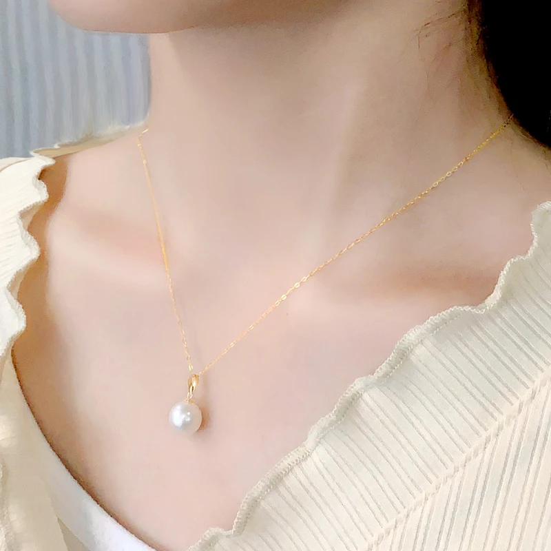 real pearl gold necklace, large retail 