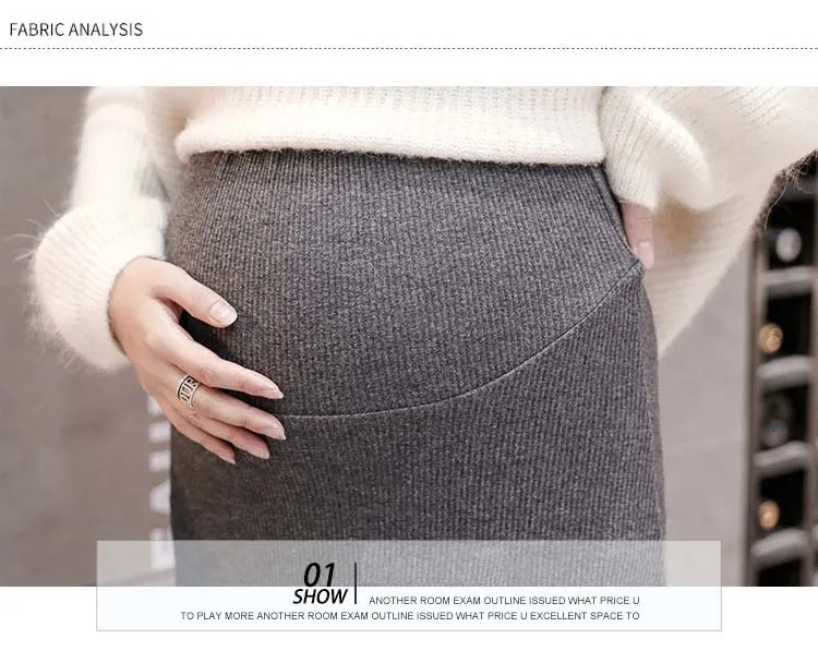 Maternity Skirt for Pregnant Women Autumn and Winter Belly Support Knitted High Waisted Pregnancy Skirts JOYRAY.B