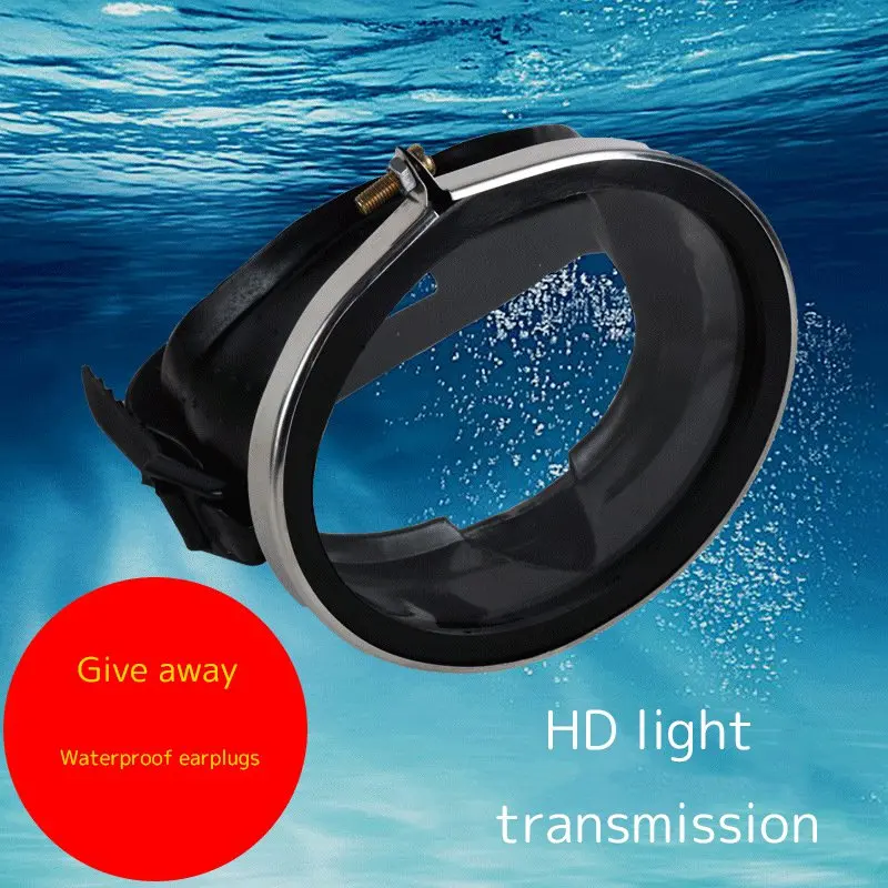 Large Frame HD Waterproof Tempered Glass Stainless Diving Goggles Fisherman Swimming Goggles Snorkeling Equipment Mask