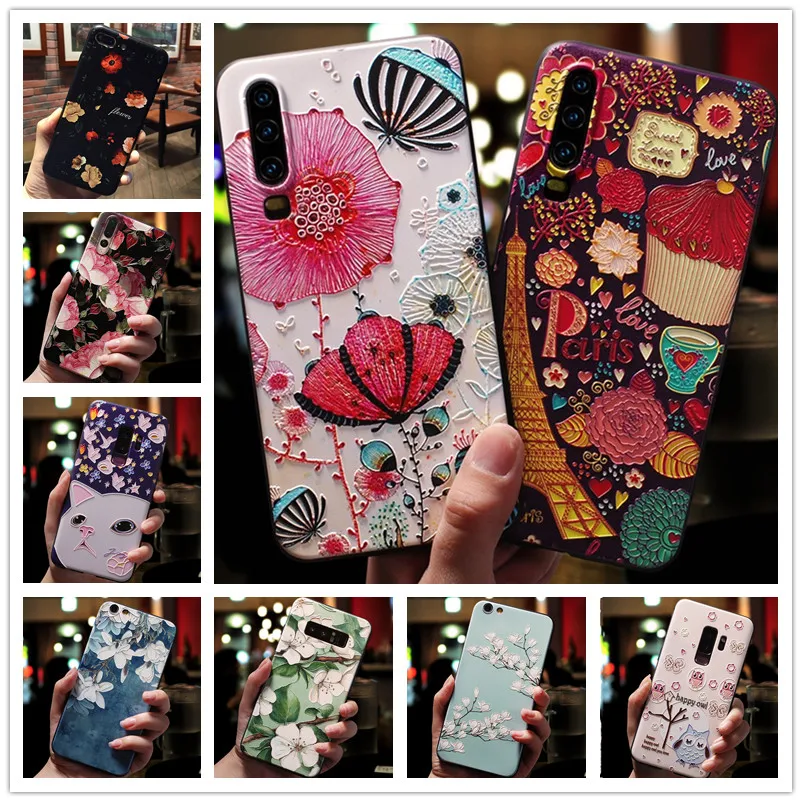 

For Samsung Galaxy C9 Pro Case 3D Flower Emboss Silicone Phone Cases For Samsung C8 C7 Pro Back Cover Soft C9Pro A30S A50S