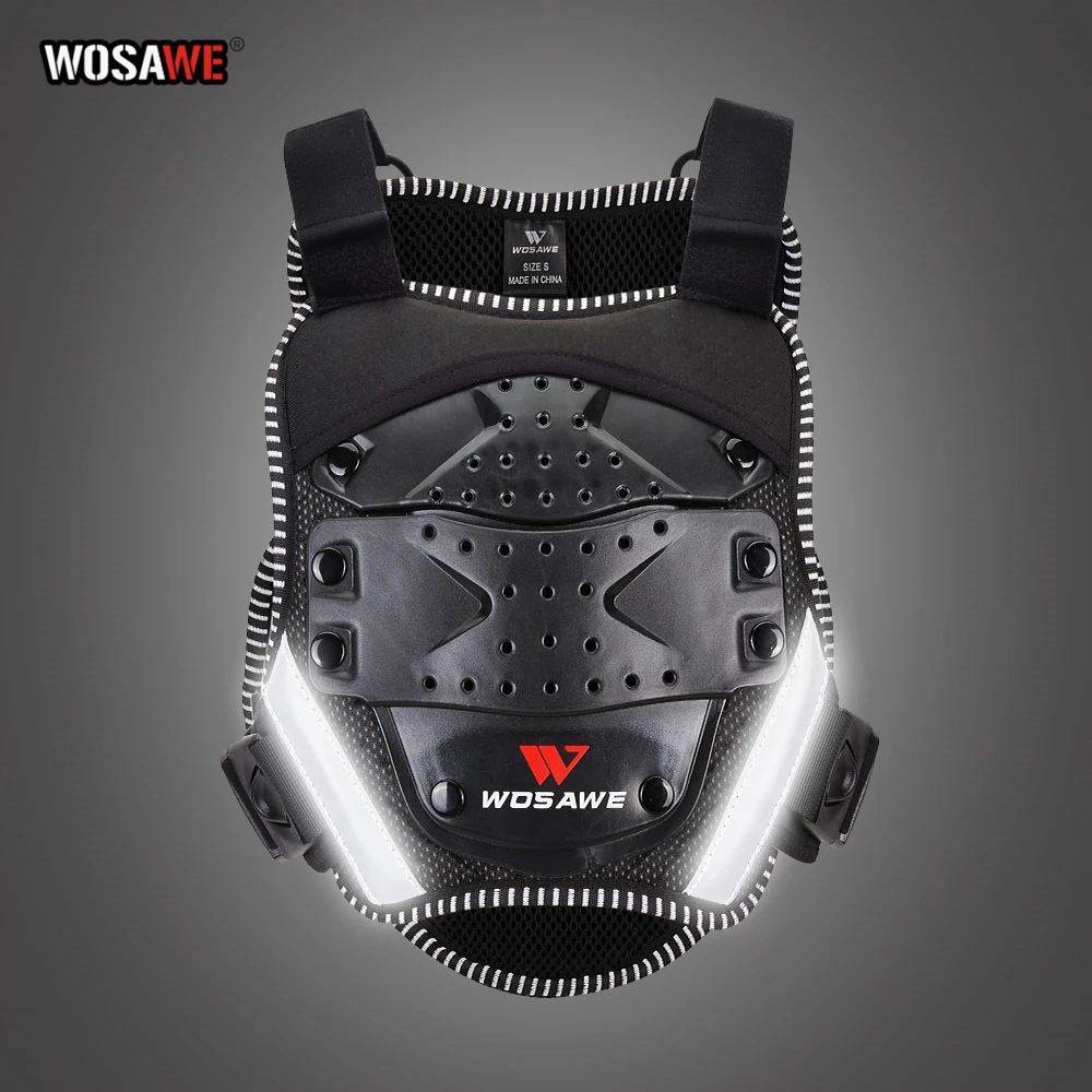 WOSAWE дети жилет броня груди накладка на заднюю панель с Armour Racing Велоспорт Skatboarding корпус Защитные доспехи Шестерни Moto Enfant жилеты
