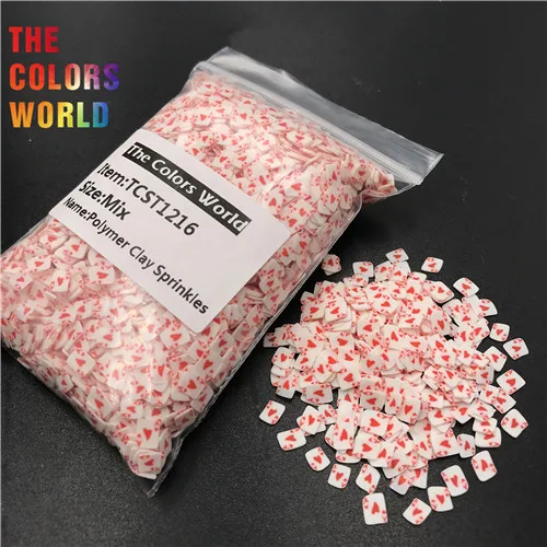 TCST1216 200g Покерная форма, полимерная глина, посыпает горячую мягкую глину, посыпает Красочные украшения для дизайна ногтей, пластиковые изделия, маленькие милые аксессуары - Цвет: TCST1216 200g