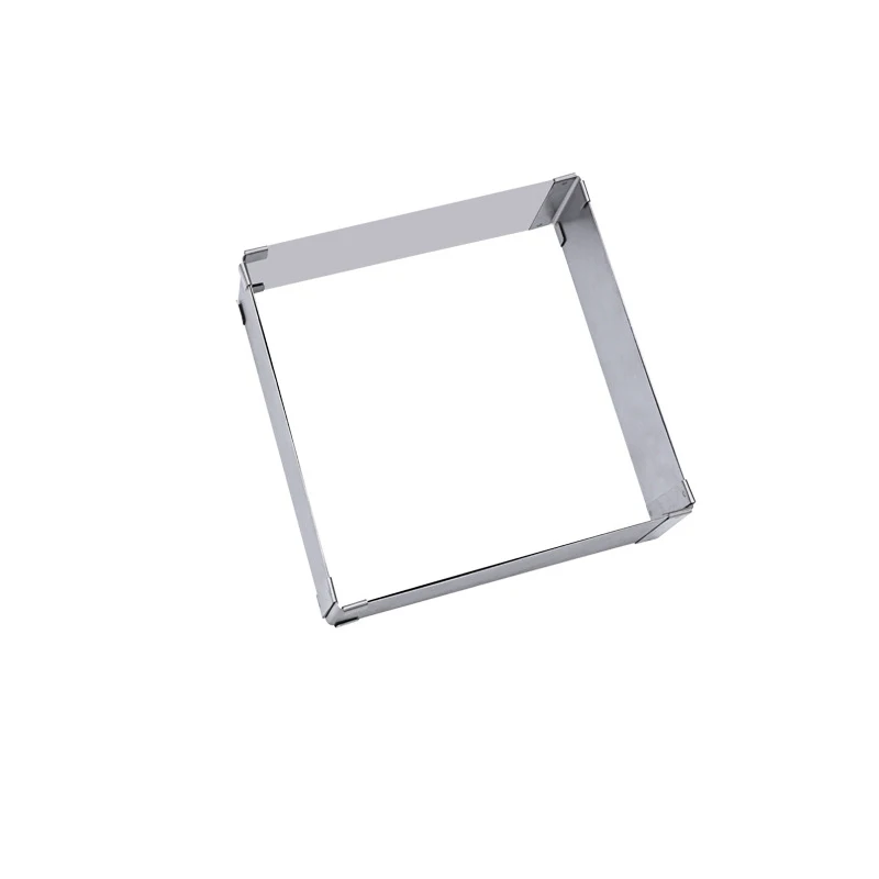 Square Регулируемый мусс, кольцо, гибкая форма для торта, круглая квадратная форма для выпечки из нержавеющей стали, инструмент для украшения десерта, торта CT2273 - Цвет: Square