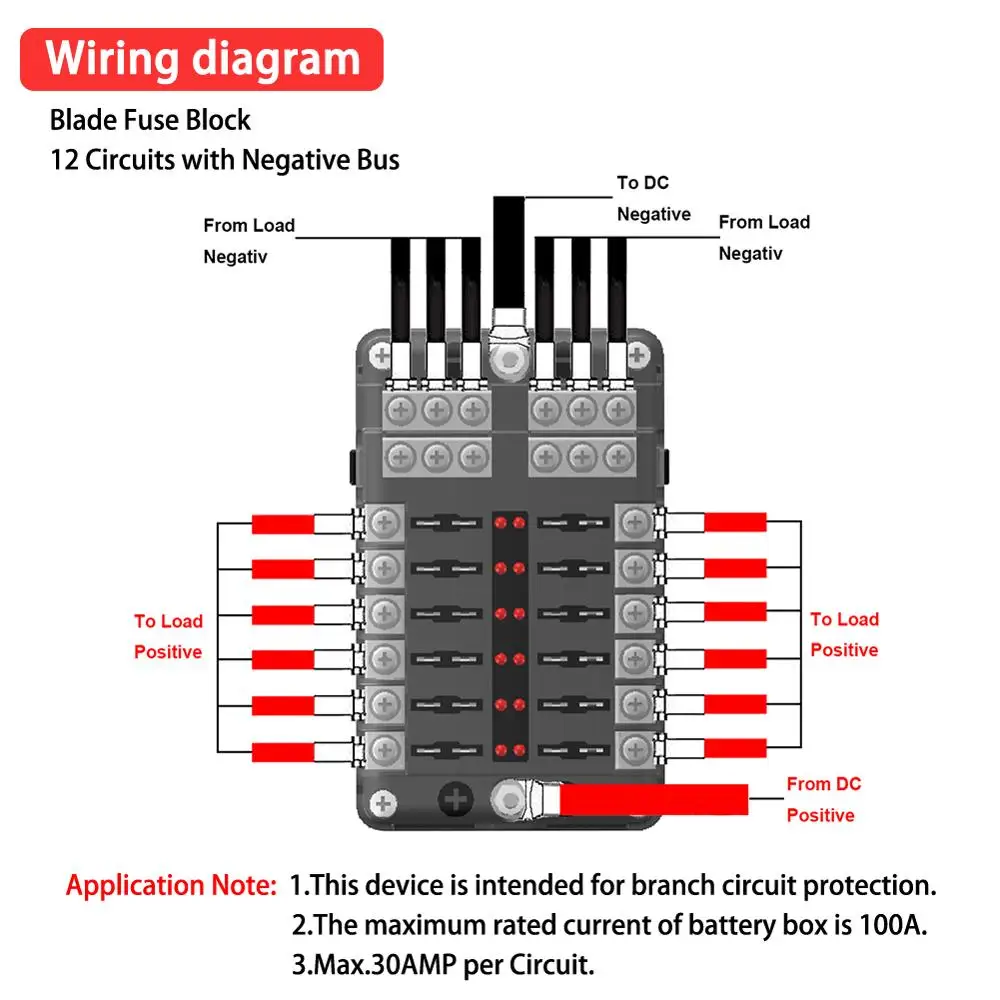 12V 32V 12 Way Blade Fuse Box держатель блока светодиодный индикатор автомобильный морской