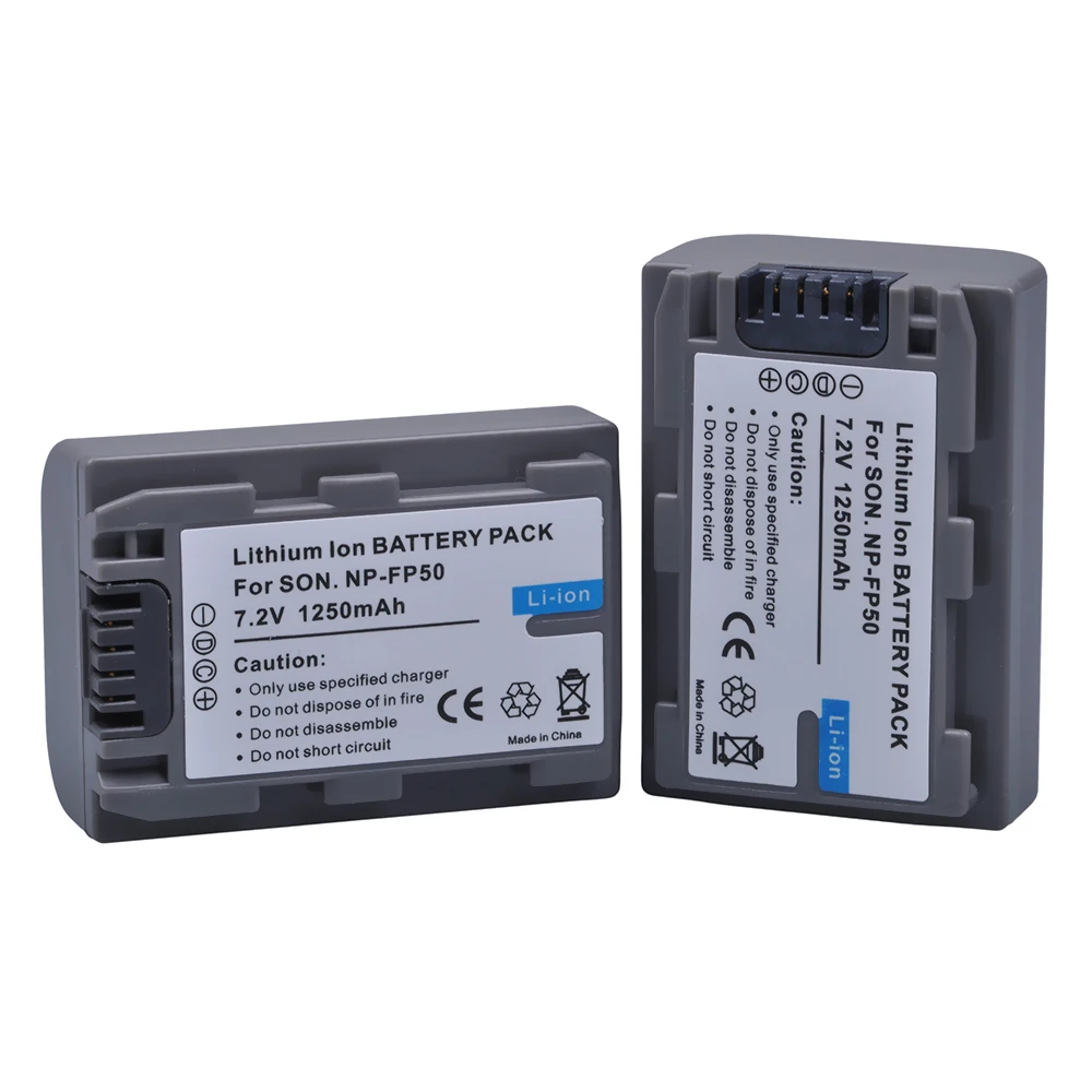 Batterie Compatibili Sony NP-FP50 | Confezione 2 Pezzi | 1100mAh | Per Videocamere DCR E HDR - Foto 4