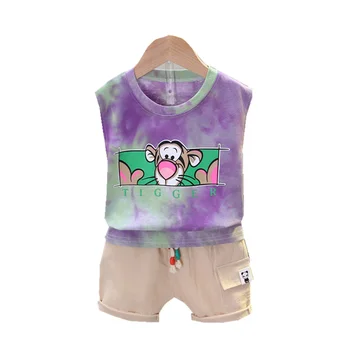 

Baby New Summer Cartoon Clothing Children Boys Girls Print Vest Shorts 2Pcs/sets Kids Infant Clothes Toddler Casual Sportswear