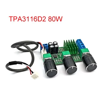 

DC 12V 24V 80W X 2 Dual Channel Digital Audio TPA3116D2 Treble Bass Regulating Preset Pre Amplifier Board