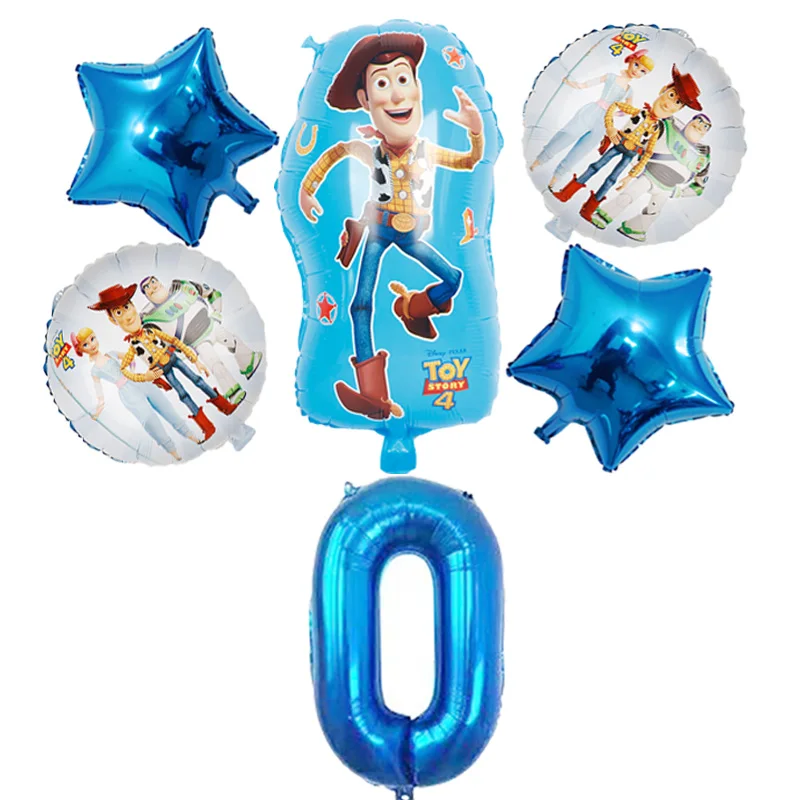 1 компл. globos История Игрушек 4 Вуди Базз Лайтер фольгированные шары 32 дюймов номер для новорожденных мальчиков голубой воздушные шары День рождения Декор детские игрушки - Цвет: Woody white 0