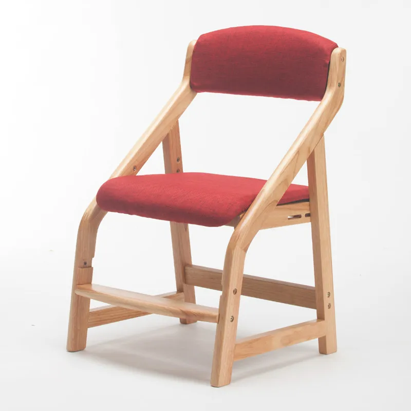 

Children learn chair can lift students real wood JiaoZi desk back of a