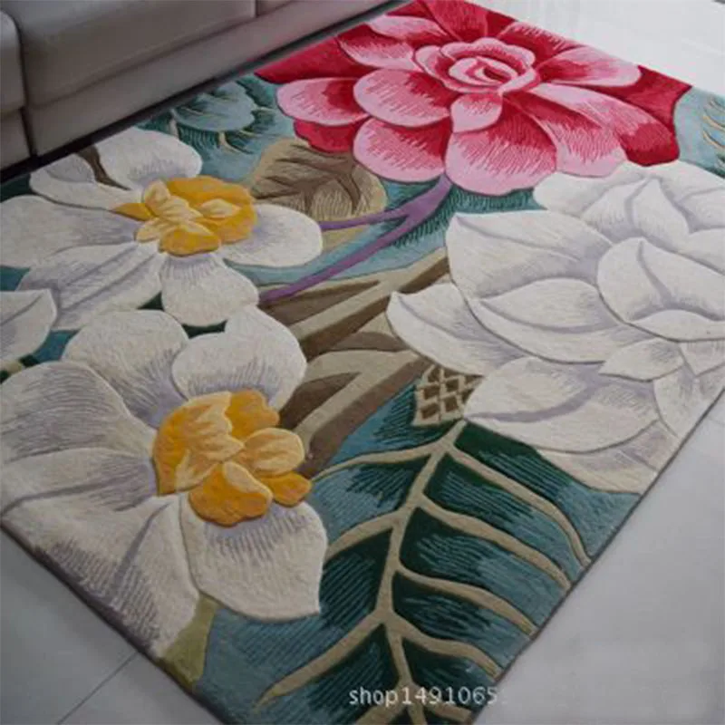 Large High Quality Handwoven Wool Carpets For Living Room Chinese Wool Carpet Bedroom Kids Rug Thick Plush Soft Floor Carpets