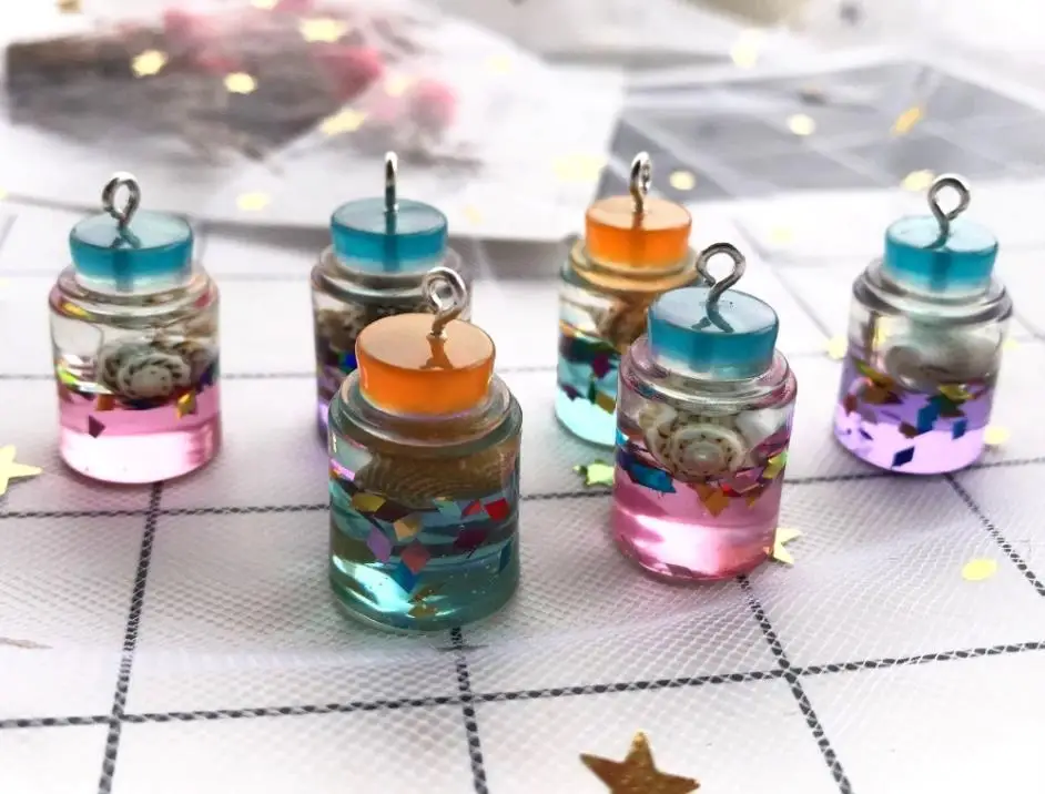 Заколки для волос wish bottle подвески, ожерелья очень симпатичный брелок подвески, ожерелья для украшения ювелирных изделий - Окраска металла: mix have hook