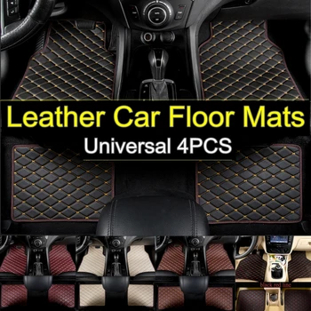 

4pcs/set Flash Mat Leather Car Floor Mats Universal Auto Carpet Floor Liner Left Driving Premium Foot Pad for Mercedes for BMW