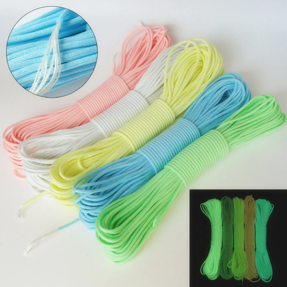 

Luminous Paracord Lanyard Glow in the Dark Luminous Cord 9 Strands Cores Survival For Outdoor Camping Tent Accessories Tools