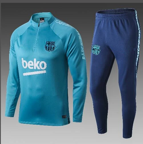 Топ 19 20 года, одежда для футбола, спортивный костюм GRIEZMANN SUAREZ UMTITI, мужской тренировочный костюм на молнии, Футбольная майка - Цвет: Зеленый