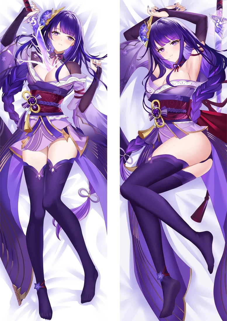 

Genshin Impact Raiden Shogun Dakimakura Cover Double-sided Baal Hugging Fullbody Pillow Case Bedroom Bedding Pillow Cover