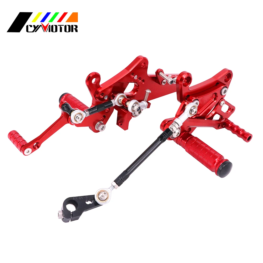 Красный Аксессуары для мотоциклов из нержавеющей стали Rearsets Регулируемые подножки педали для Ducati Diavel 2011- углерод 2011- AMG 2011-2012 - Цвет: Красный