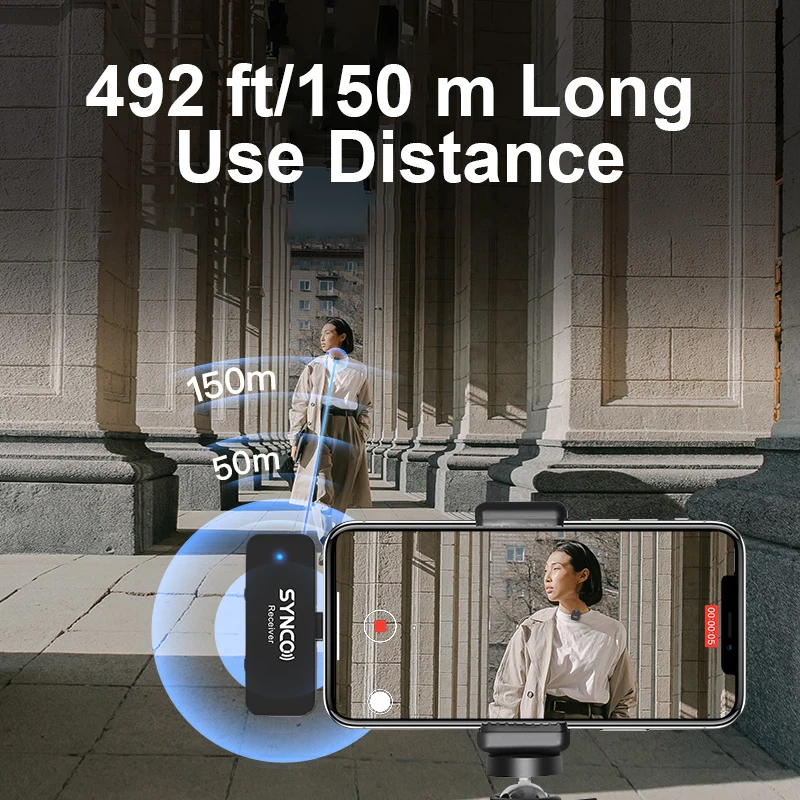 SYNCO G1T/G1L 2.4G Wireless Microphone System Lavalier Lapel for Android iPhone Smartphone Transmitter Receiver Voice Recording